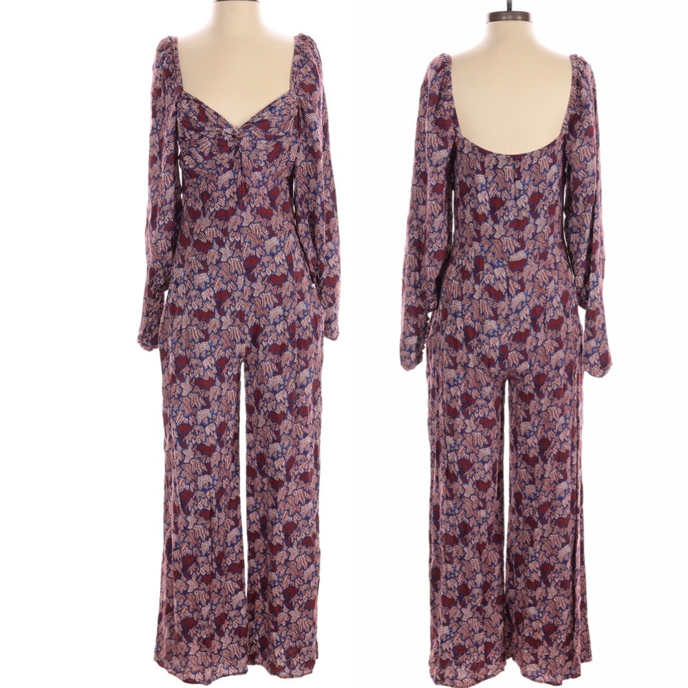 Hofmann Copenhagen Claire Jumpsuit Multi Abstract Print Sz Small 36 Wide Leg